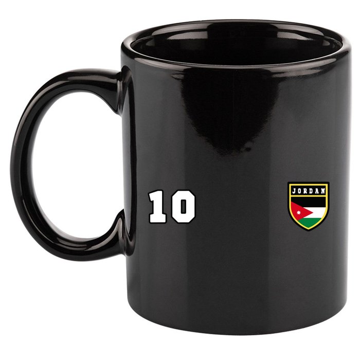 Jordan Number 10 Soccer Flag Football Ten Jersey 11oz C Handle Ceramic Mug