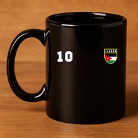Jordan Number 10 Soccer Flag Football Ten Jersey 11oz C Handle Ceramic Mug