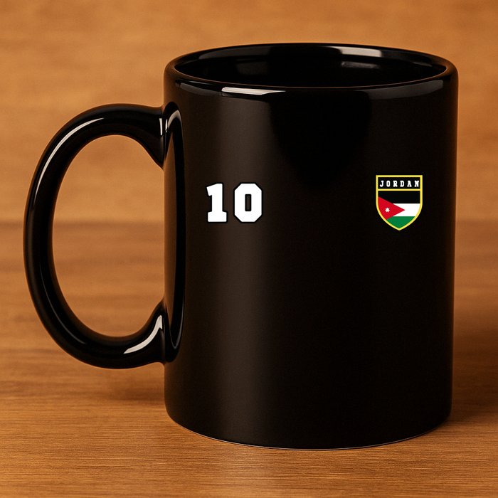Jordan Number 10 Soccer Flag Football Ten Jersey 11oz C Handle Ceramic Mug