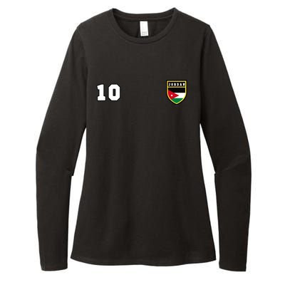 Jordan Number 10 Soccer Flag Football Ten Jersey Womens CVC Long Sleeve Shirt