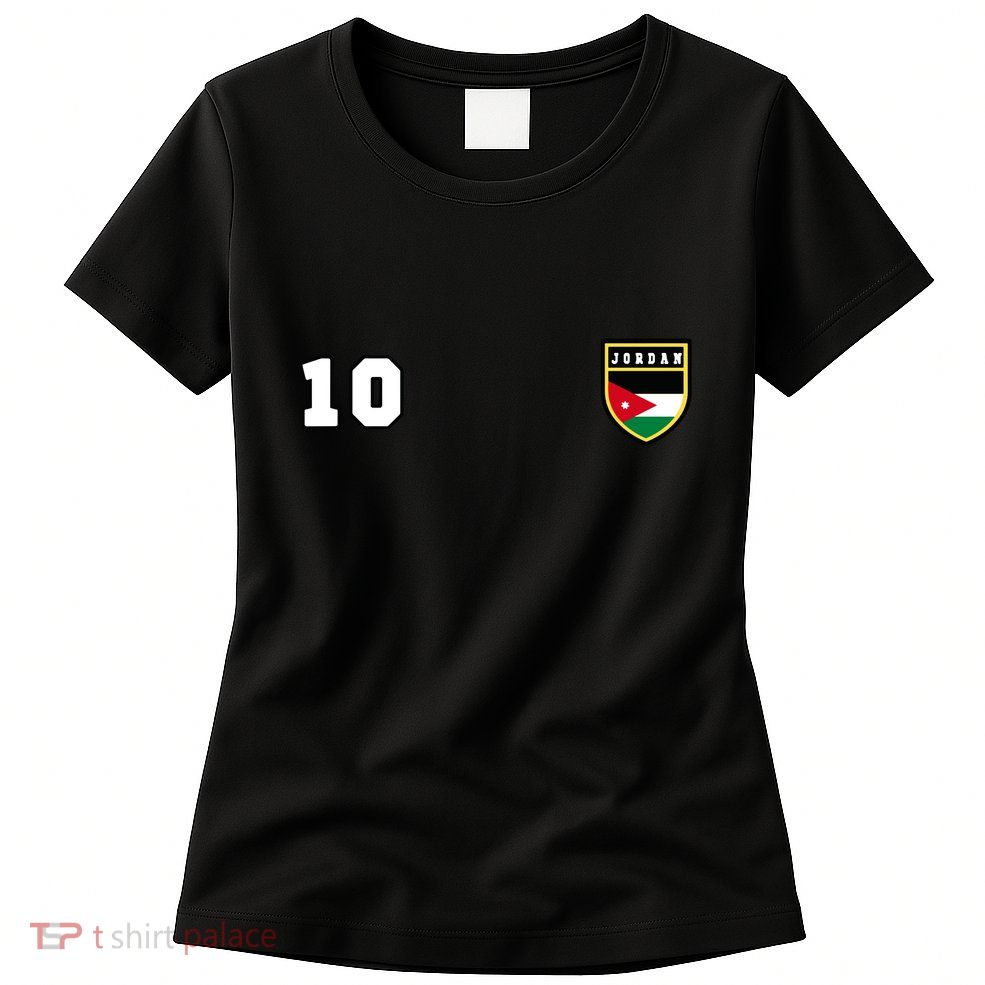 Jordan Number 10 Soccer Flag Football Ten Jersey Womens T-Shirt