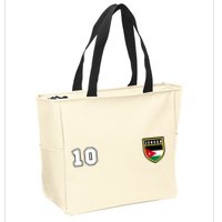 Jordan Number 10 Soccer Flag Football Ten Jersey Zip Tote Bag
