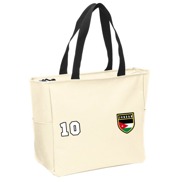 Jordan Number 10 Soccer Flag Football Ten Jersey Zip Tote Bag