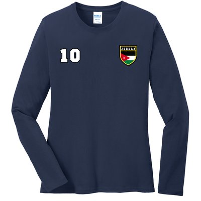 Jordan Number 10 Soccer Flag Football Ten Jersey Ladies Long Sleeve Shirt