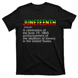 Juneteenth Noun A Celebration Held Annually 1865 Freedom Day T-Shirt