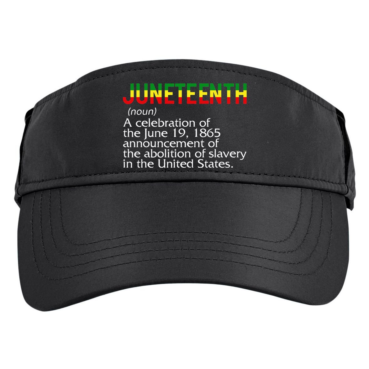 Juneteenth Noun A Celebration Held Annually 1865 Freedom Day Adult Drive Performance Visor