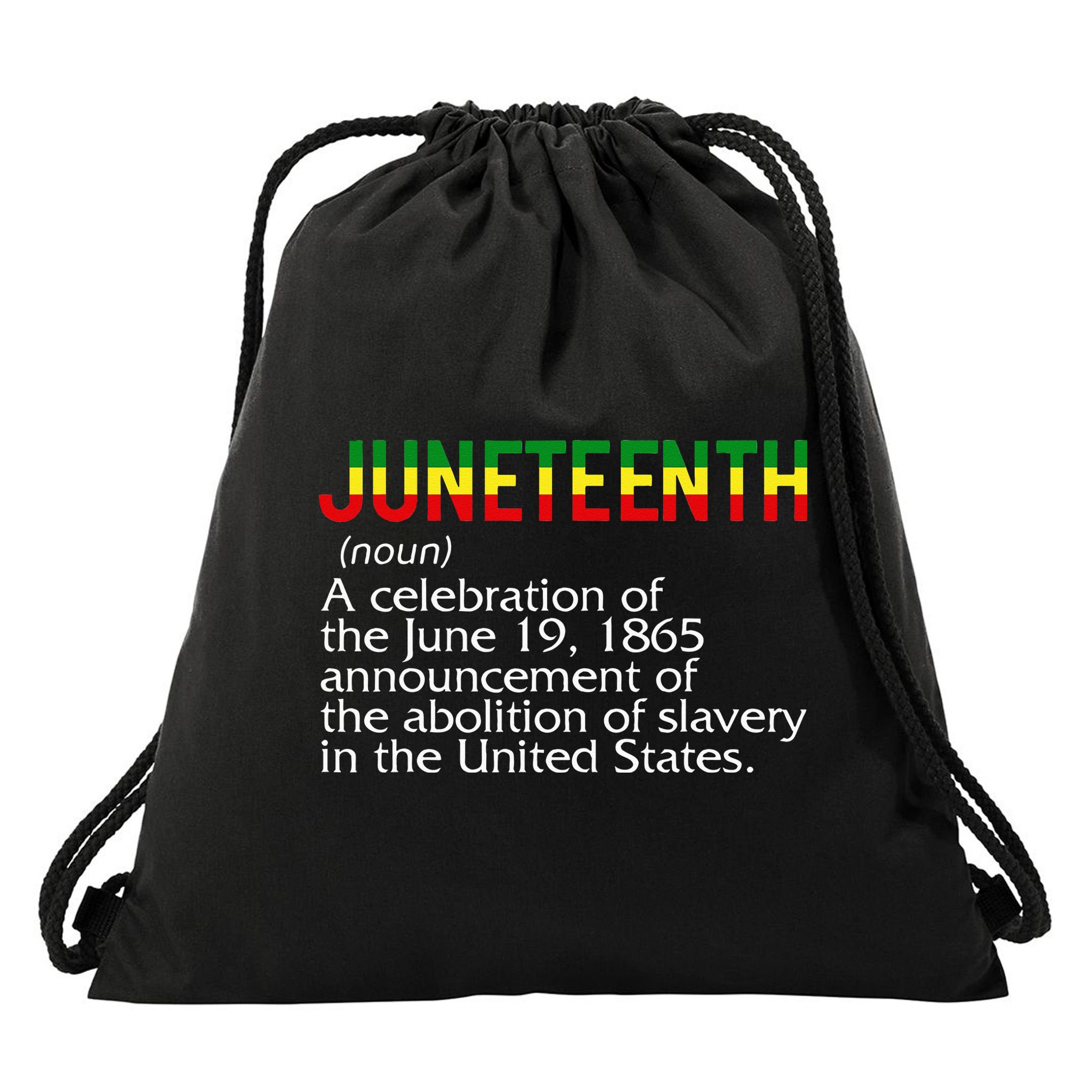 Juneteenth Noun A Celebration Held Annually 1865 Freedom Day Drawstring Bag