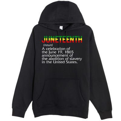 Juneteenth Noun A Celebration Held Annually 1865 Freedom Day Premium Pullover Hoodie