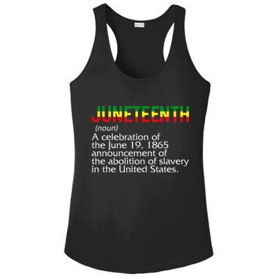 Juneteenth Noun A Celebration Held Annually 1865 Freedom Day Ladies PosiCharge Competitor Racerback Tank