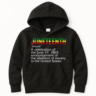 Juneteenth Noun A Celebration Held Annually 1865 Freedom Day Kids Hoodie