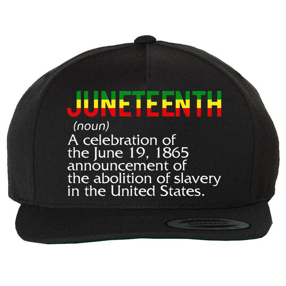 Juneteenth Noun A Celebration Held Annually 1865 Freedom Day Wool Snapback Cap