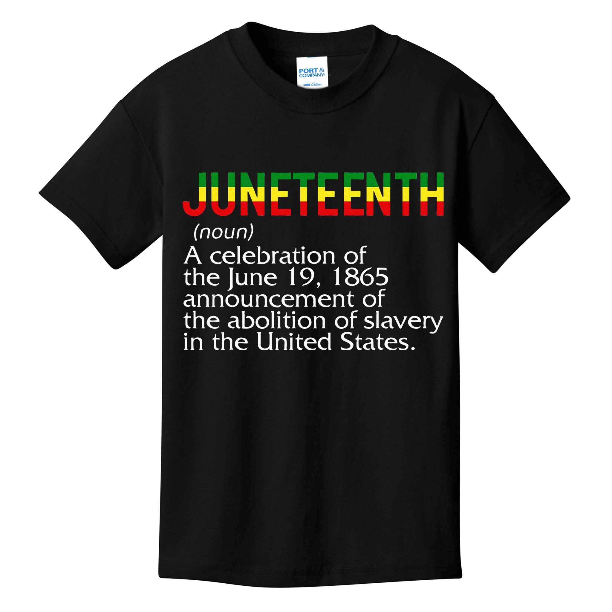 Juneteenth Noun A Celebration Held Annually 1865 Freedom Day Kids T-Shirt