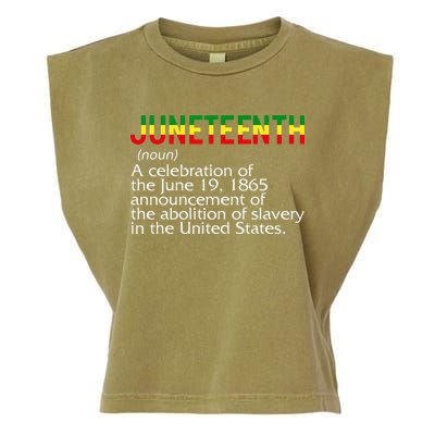 Juneteenth Noun A Celebration Held Annually 1865 Freedom Day Garment-Dyed Women's Muscle Tee