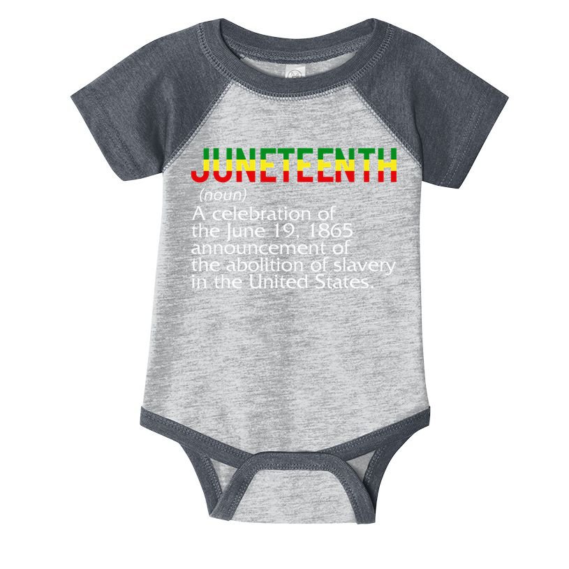 Juneteenth Noun A Celebration Held Annually 1865 Freedom Day Infant Baby Jersey Bodysuit
