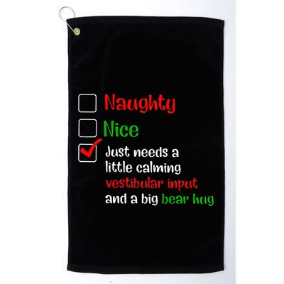 Just Needs A Little Calming Vestibular Input And A Big Bear Golf Towel