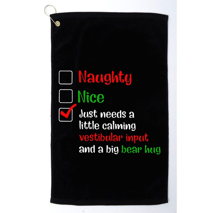 Just Needs A Little Calming Vestibular Input And A Big Bear Golf Towel