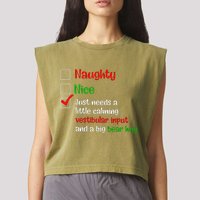 Just Needs A Little Calming Vestibular Input And A Big Bear Garment-Dyed Women's Muscle Tee