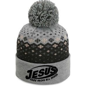 Jesus Name Above All Names Sports Style Logo The Baniff Cuffed Pom Beanie