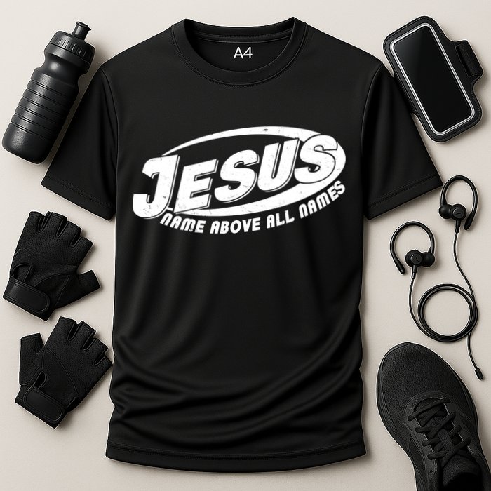Jesus Name Above All Names Sports Style Logo Cooling Performance Crew T-Shirt