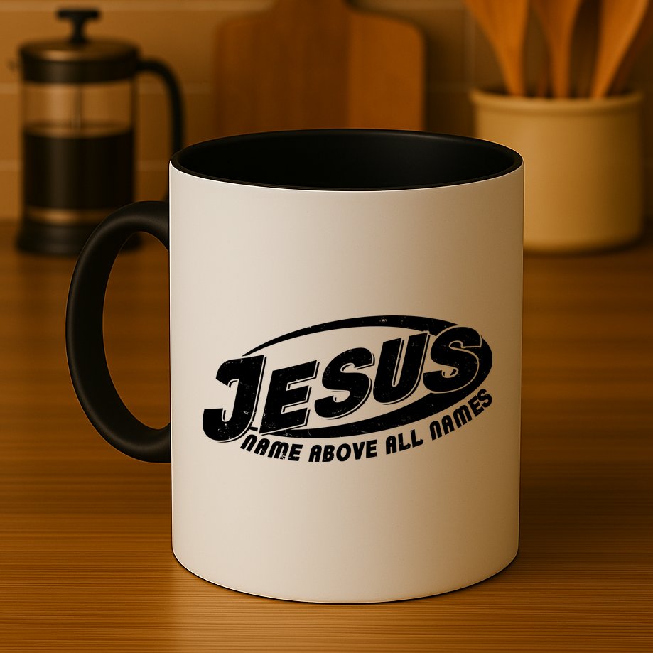 Jesus Name Above All Names Sports Style Logo Mug