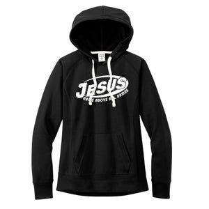 Jesus Name Above All Names Sports Style Logo Women's Fleece Hoodie