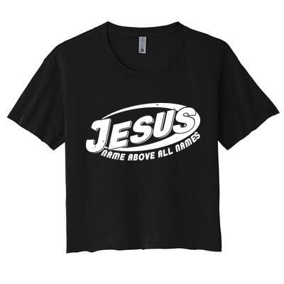 Jesus Name Above All Names Sports Style Logo Crop Top