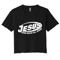 Jesus Name Above All Names Sports Style Logo Women's Crop Top Tee