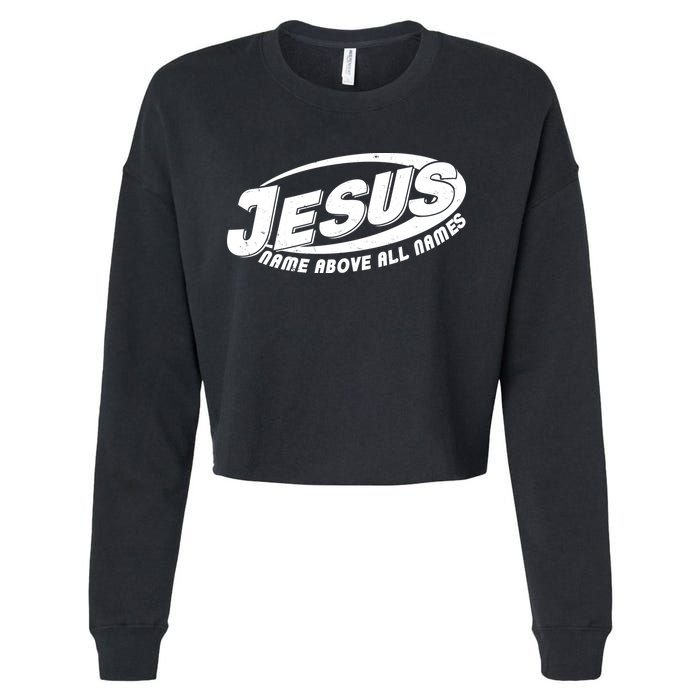 Jesus Name Above All Names Sports Style Logo Cropped Pullover Crew
