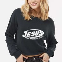 Jesus Name Above All Names Sports Style Logo Cropped Pullover Crew
