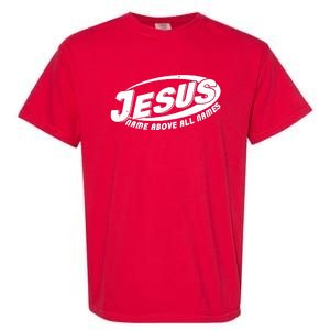 Jesus Name Above All Names Sports Style Logo Garment-Dyed Heavyweight T-Shirt