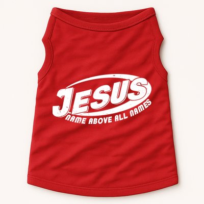 Jesus Name Above All Names Sports Style Logo Doggie Tank