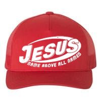 Jesus Name Above All Names Sports Style Logo Yupoong Adult 5-Panel Trucker Hat