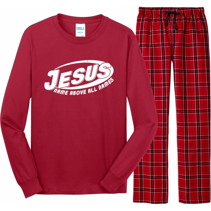 Jesus Name Above All Names Sports Style Logo Long Sleeve Pajama Set