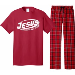 Jesus Name Above All Names Sports Style Logo Pajama Set