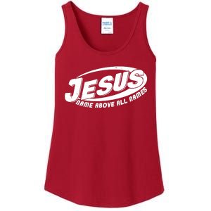 Jesus Name Above All Names Sports Style Logo Ladies Essential Tank