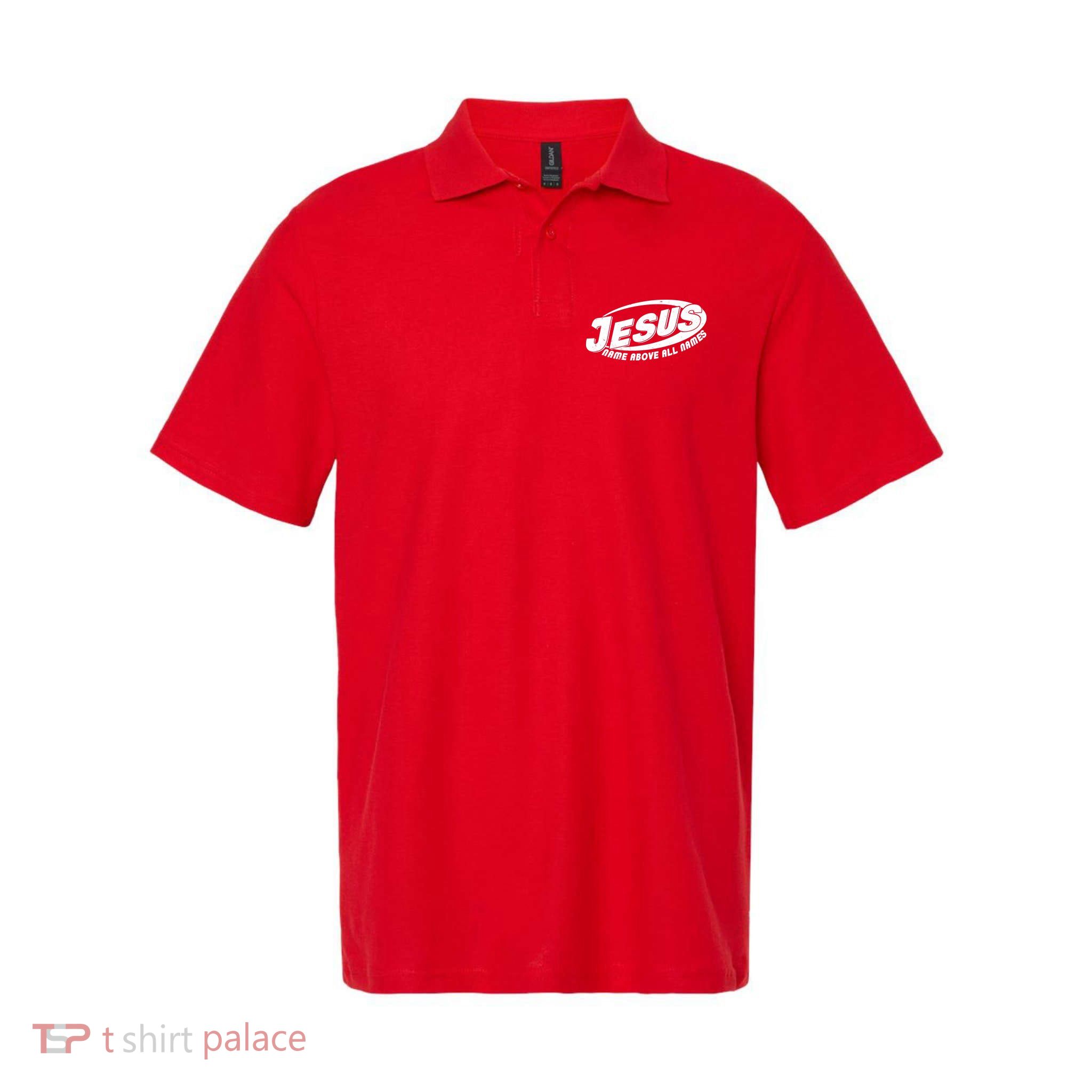 Jesus Name Above All Names Sports Style Logo Polo
