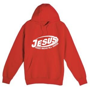 Jesus Name Above All Names Sports Style Logo Premium Pullover Hoodie