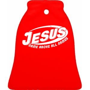 Jesus Name Above All Names Sports Style Logo Ceramic Bell Ornament