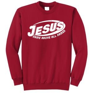 Jesus Name Above All Names Sports Style Logo Tall Sweatshirt