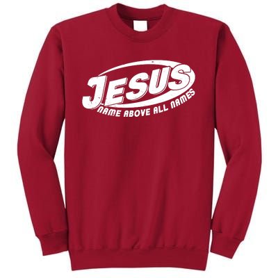 Jesus Name Above All Names Sports Style Logo Tall Sweatshirt