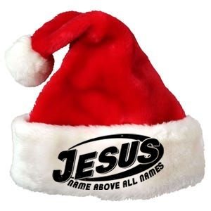 Jesus Name Above All Names Sports Style Logo Premium Christmas Santa Hat