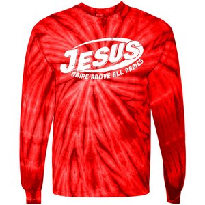 Jesus Name Above All Names Sports Style Logo Tie-Dye Long Sleeve Shirt