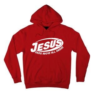 Jesus Name Above All Names Sports Style Logo Tall Hoodie