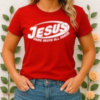 Jesus Name Above All Names Sports Style Logo Womens T-Shirt