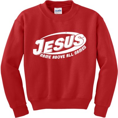 Jesus Name Above All Names Sports Style Logo Kids Sweatshirt