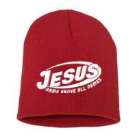 Jesus Name Above All Names Sports Style Logo Short Acrylic Beanie