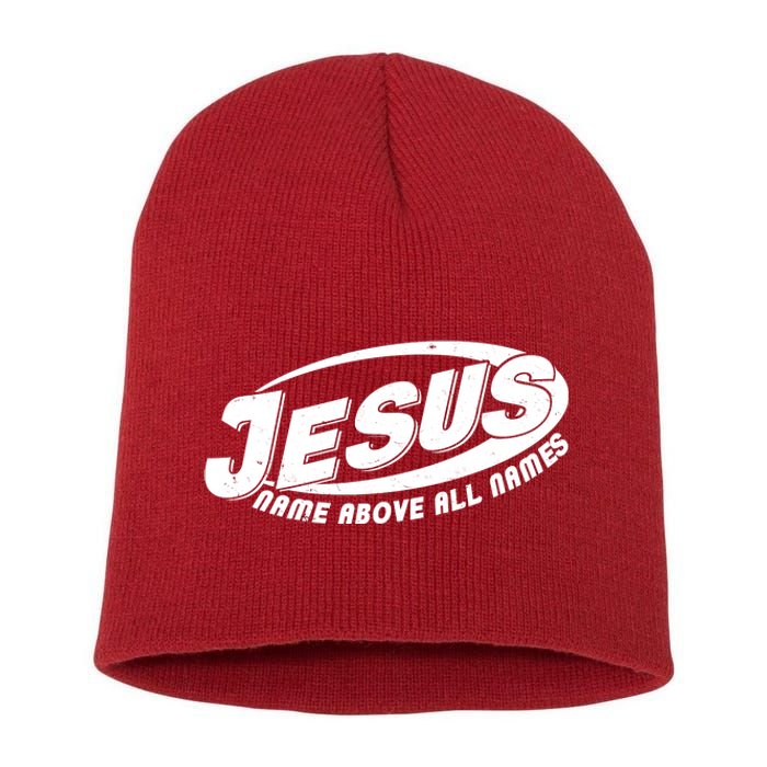 Jesus Name Above All Names Sports Style Logo Short Acrylic Beanie