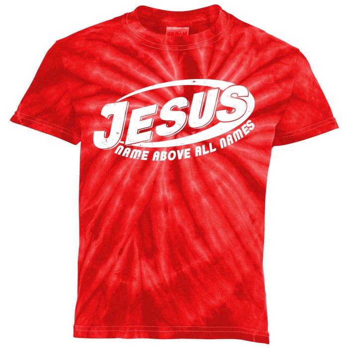 Jesus Name Above All Names Sports Style Logo Kids Tie-Dye T-Shirt