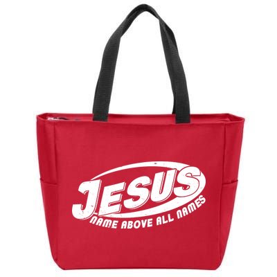 Jesus Name Above All Names Sports Style Logo Zip Tote Bag