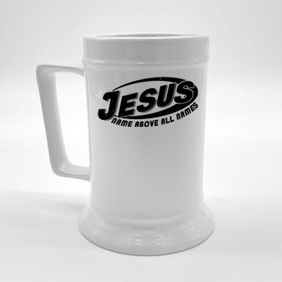 Jesus Name Above All Names Sports Style Logo Beer Stein